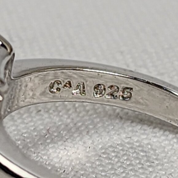 925 Sterling Silver Yellow Citrine Gemstone Ring Size 8 - Picture 7 of 8